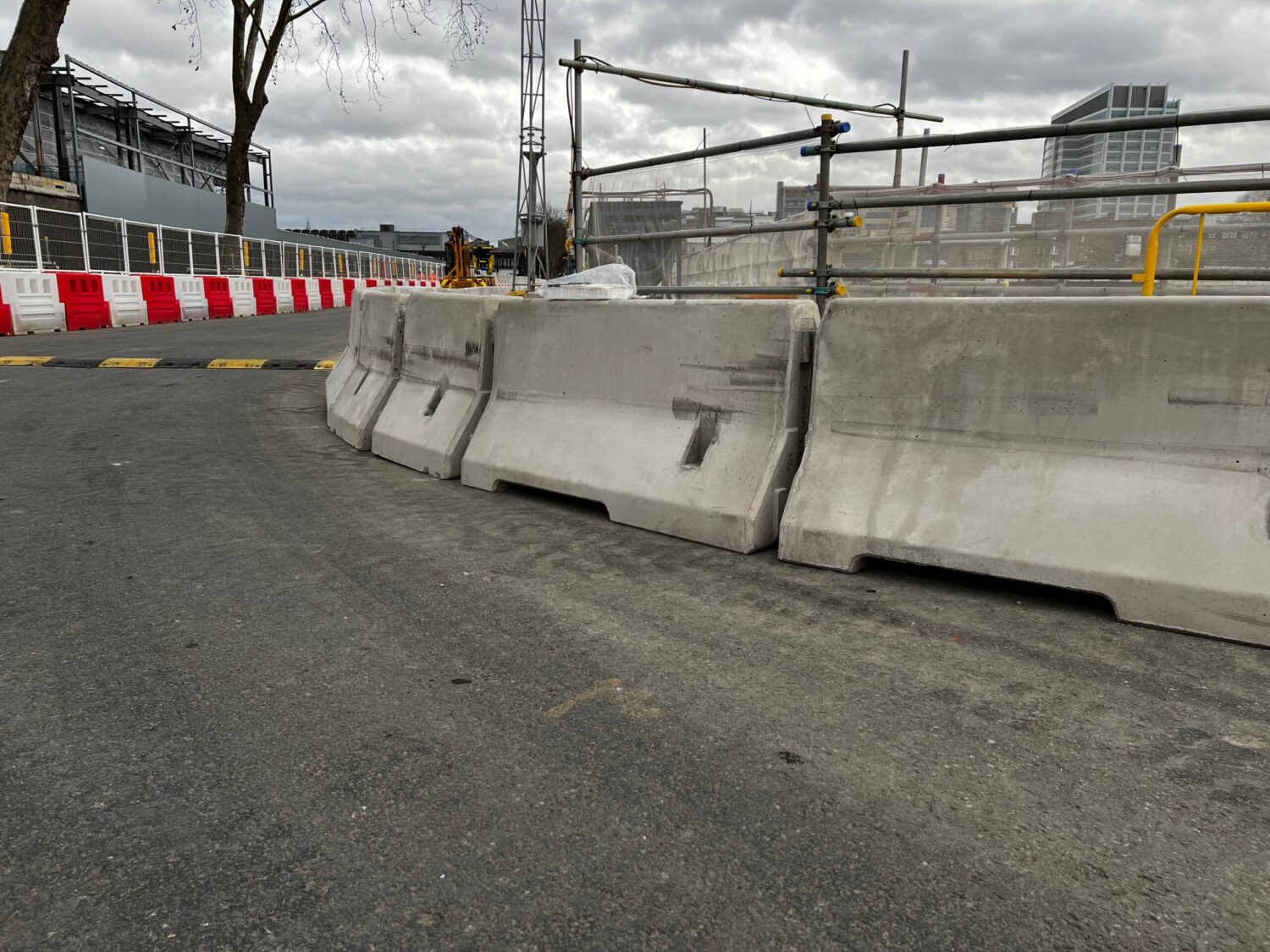 Barriers in place protecting roads